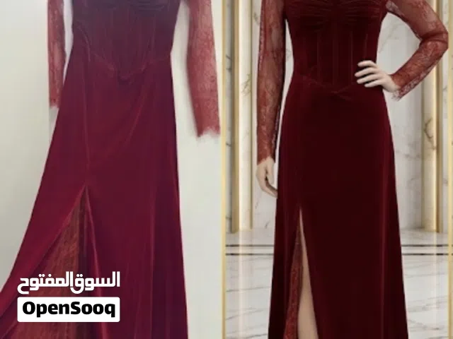 فستان ملكي احمر دانتيل