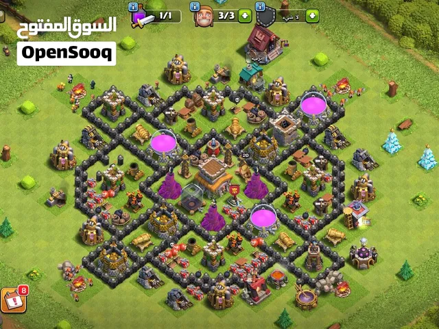 حسابين كلاش اوف كلانس تاون 11 جديد و تاون 8 ماكس بسعر حرق