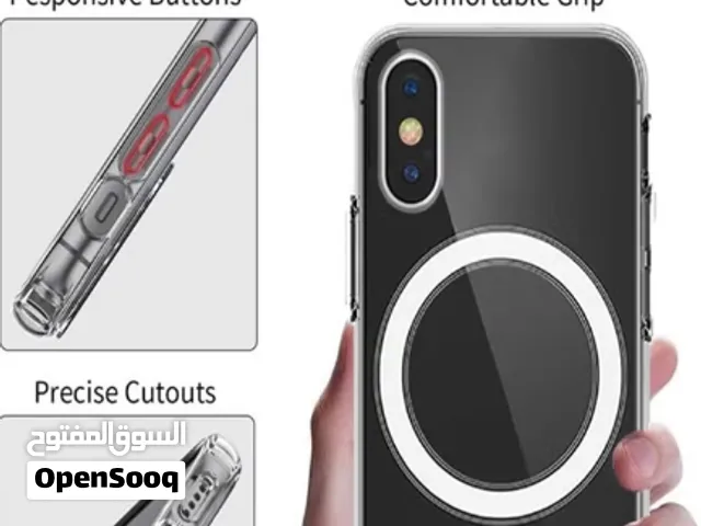 كفر ماج سيف (MagSafe) لآيفون XS Max - غطاء شفاف مغناطيسي يدعم الشحن اللاسلكي، مقاوم للصدمات والخدوش