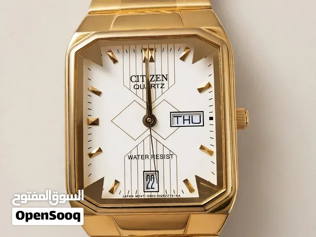 تحفة - ساعة Citizen ياباني أصلي ذهبي Vintage موديل نادر 5500