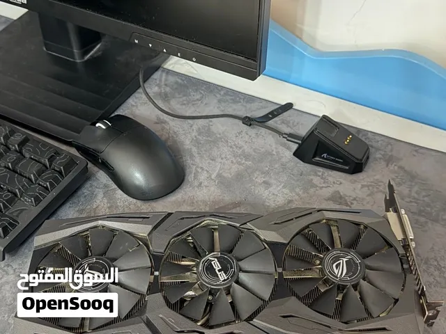 rog strix 1080 8 vram بحالة فوق الممتازة تبريد قوي جداً