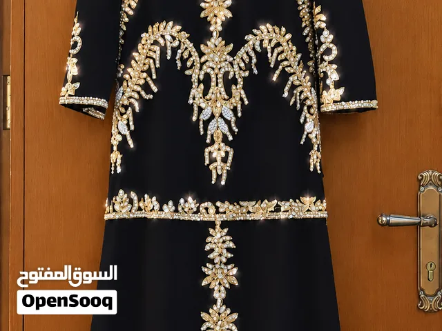 فستان اسود مذهب جديد بسعر طري جدا