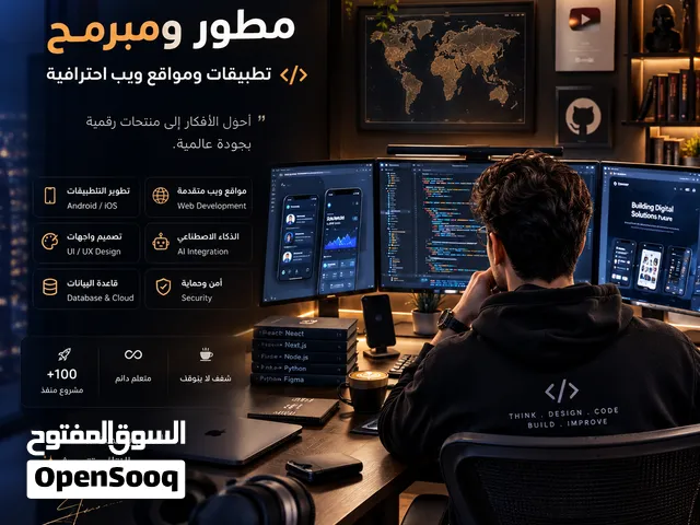 السلام عليكم ورحمه يتوفر انشاء تطبيقات ومواقع ويب وألعاب ومنصات وتطبيقات غرف دردشه صوتيه وهدايا وغير