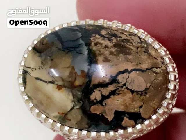 الخاتم الملكي عقيق اليمن الجزع الخرائطي خامة صعبه باكثر من لون