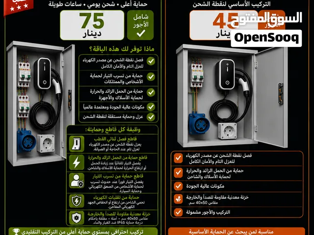 تركيب نقطة شحن هندسية للسيارات الكهربائية احمِ سيارتك ونظام الشحن بأعلى معايير الأمان والحماية