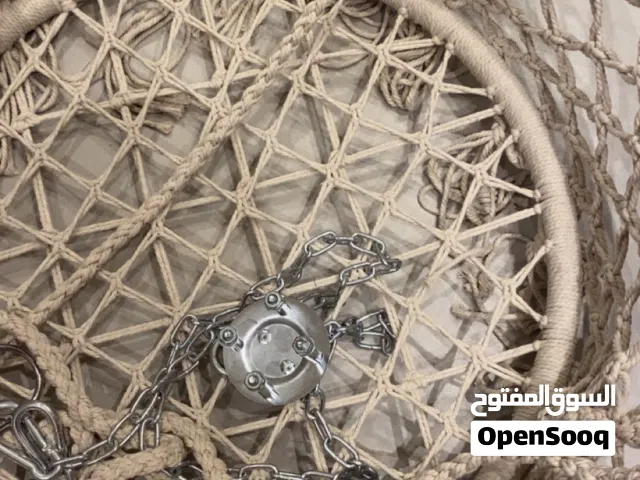 كرسي معلق شبك قماشي مع سلاسل للتعليق _جديد