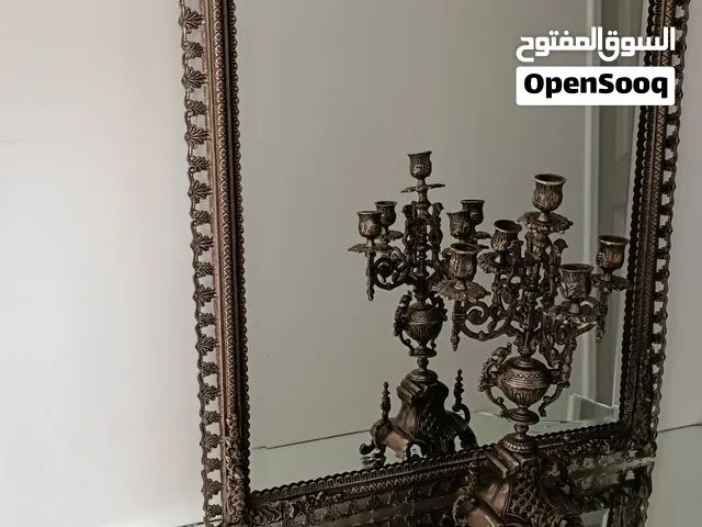 طقم مرآة وكونسول وشمعدان برونزي فاخر – صناعة يدوية