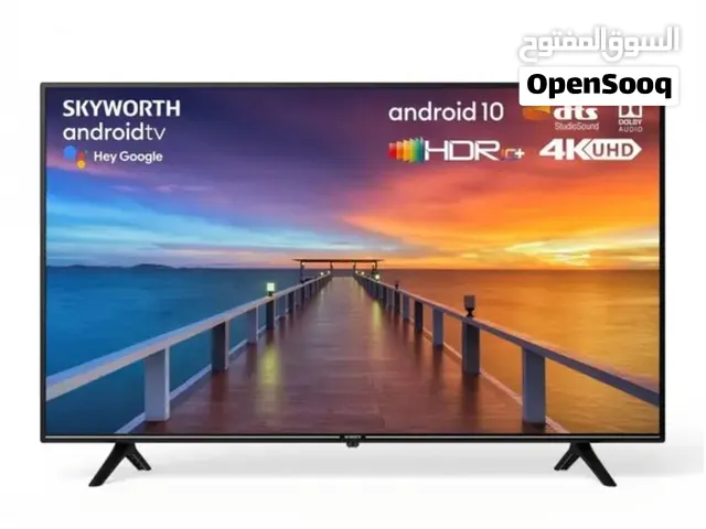 Skyworth 55 inch google android 4k UHD smart led tv with orignal remote control with table top stand