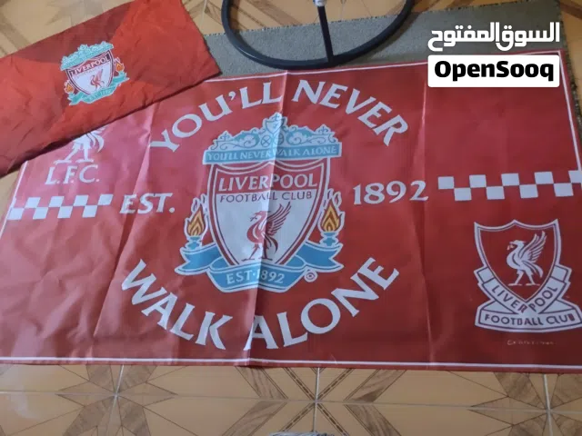 2 Liverpool big flags+ Pillow case all for AED 100