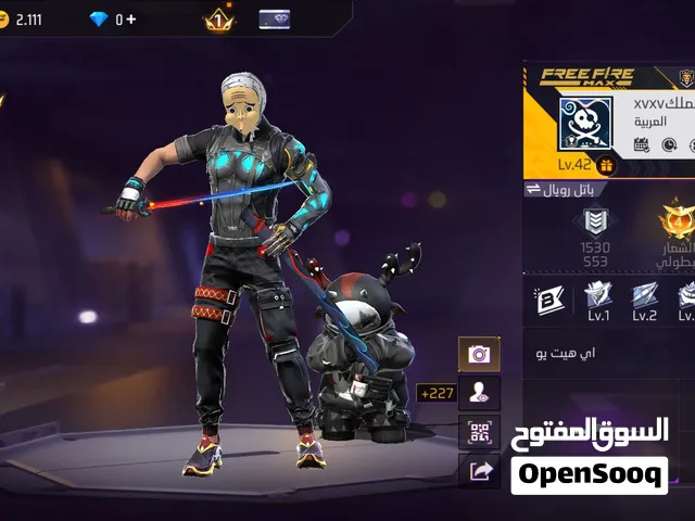 حساب فري فاير للبيع 35 بي مجال