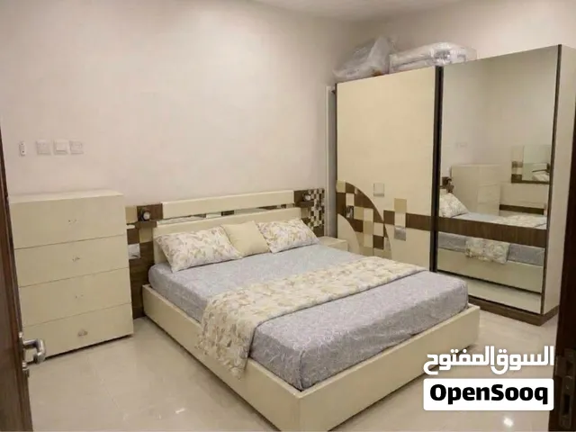 Complete Off-White & Wooden King Bedroom Set with Mirror Wardrobe and dressing table