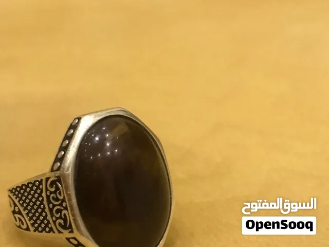 خاتم فضه عقيق جبلي من النوادر