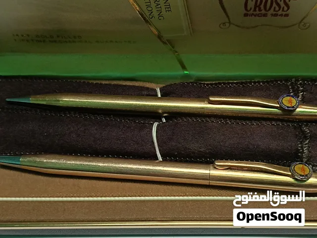طقم ااقلام Cross 1501 امريكي بطبقة دهب 14 قيراط (اصدار خاص لوكهيد ) gold Cross pen 1501 Special