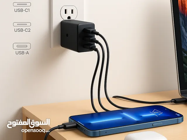 جديدنا في المتجر 65W PD شاحن سامسونج الثلاثي فائق السرعة USB-C x 2 + USB-A أصلي 100% تضم