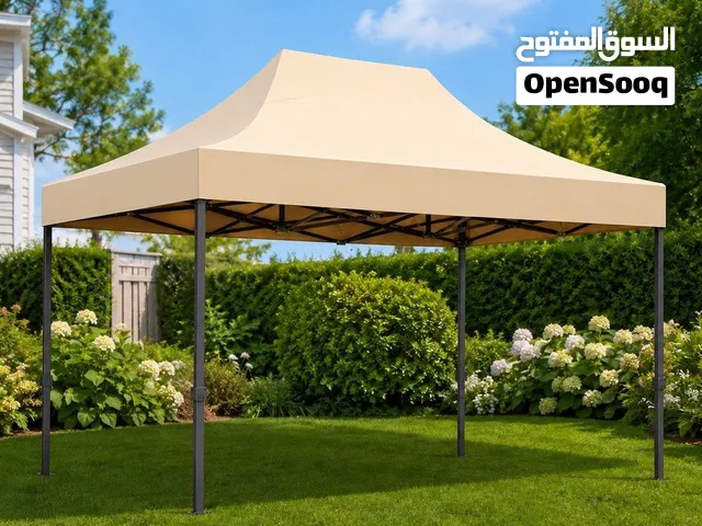 20 دينار.. هيكل مظلة متنقلة للكشتات- البر- الحديقة-السيارة - حديد سميك 4.5م×3م (تحمل عالي) بدون قماش