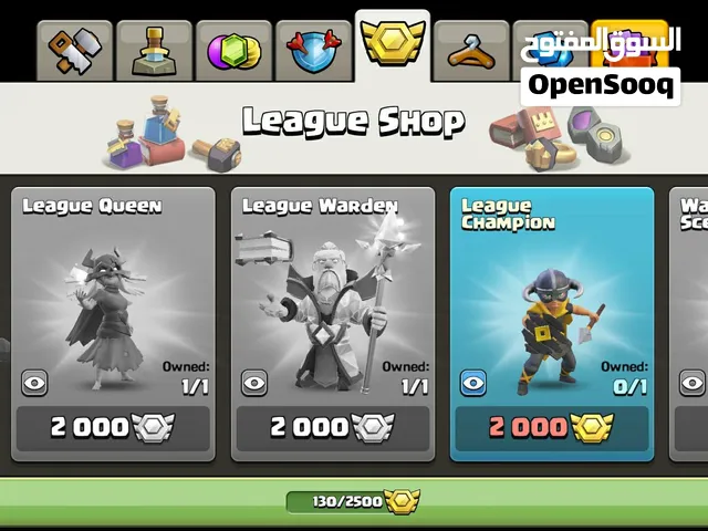 PREMIUM CLASH OF CLANS LEAGUE SET  W/ 17 MAX EPICS