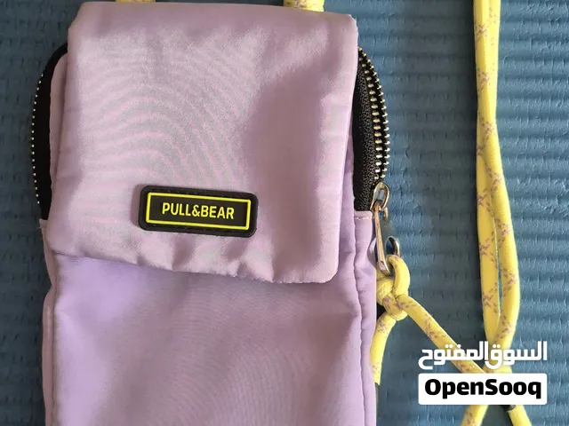 PULL&BEAR bright purple cross bag, neon yellow ropes with purple stripes design