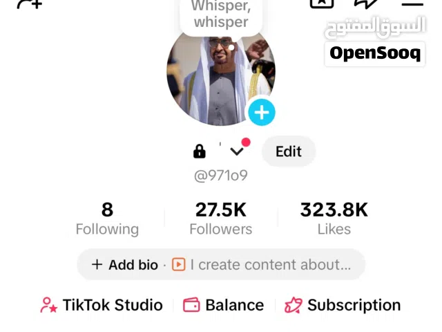 حساب تيك توك 27K ومشاهداته فوق 9 مليون