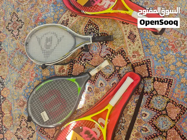 Set of 4 Tennis Rackets (Wilson & Dunlop) - Brand New & Like New / طقم مضارب تنس 4 حبات