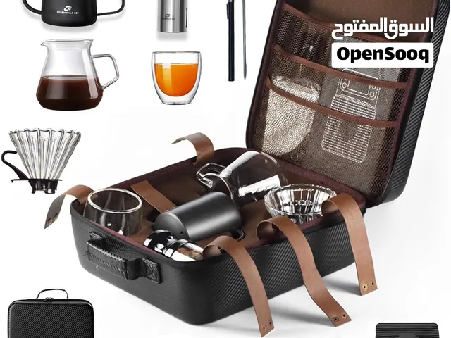 V60 Premium Portable Manual Coffee Brewing Set – Travel Drip Kit with Grinder, Kettle & Case