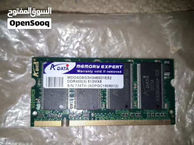 ذاكرة لابتوب كلاسيكي DDR1 512MB PC3200 شركة A-DATA – أقصى سرعة للجيل الأول للبيع السريع