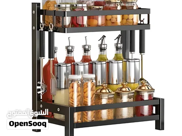 2 LAYER COUNTERTOP SPICE RACK – METAL KITCHEN SPICE ORGANIZER SHELF FOR CONDIMENTS & STORAGE
