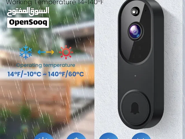 جرس الباب السمارت الذكي المزودة بكاميرا مراقبة تربط على الموبايل وفيديو عالي الدقة صورة وصوت واشعار