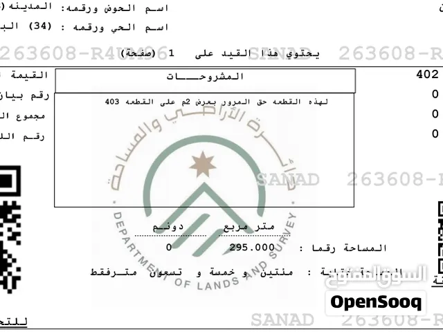Commercial Land for Sale in Amman Downtown