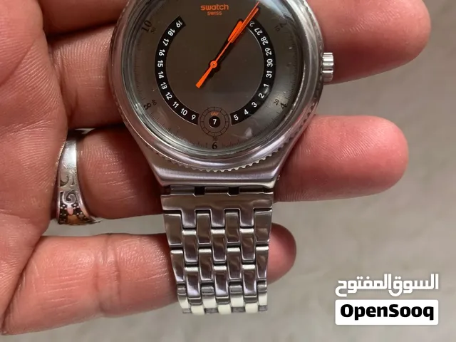 ساعة Swatch Swiss أصلية بتصميم كلاسيكي مميز  ستانلس ستيل  عرض تاريخ وأيام الشهر
