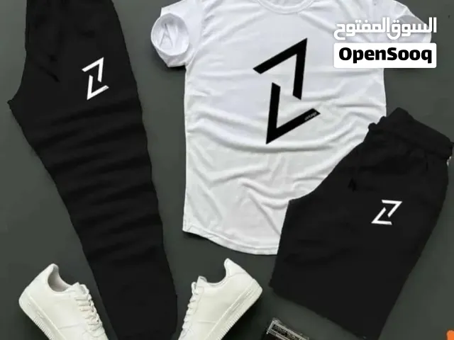 طقم رياضي 3 قطع تيشرت + ترينسوت + شورت