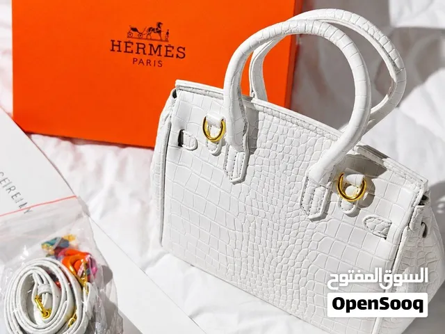 حقيبة هرمز  حجم 25  cm ،حقيبة هرمز من الجلد الطبيعي بنقشة جلد التمساح ببطانة من خامة الجلد الطبيعية