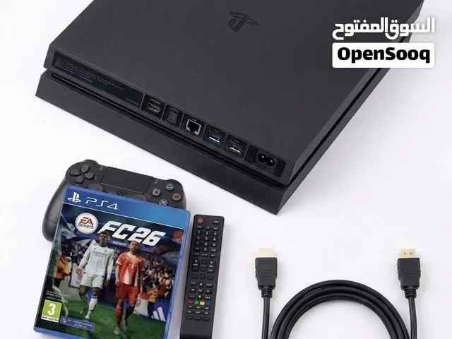 سوني فور مع جهاز واحد وشريط فيفا 26 وشاشه 32 بوصه مع جميع ملحقاتها