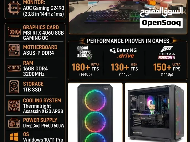 حاسوب فائق الأداء بمعالج Intel Core i3 من الجيل التاسع وبطاقة رسومات RTX 4060