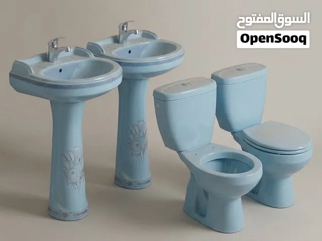 طقم حمام سيراميك أزرق سماوي أنيق (مغسلتين + مرحاضين) 20