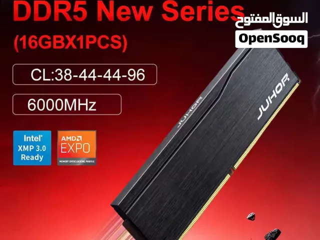 للبيع رام ddr5 جديدة باقي قطعتين الحبة 16gb ram Speed 6000mhz