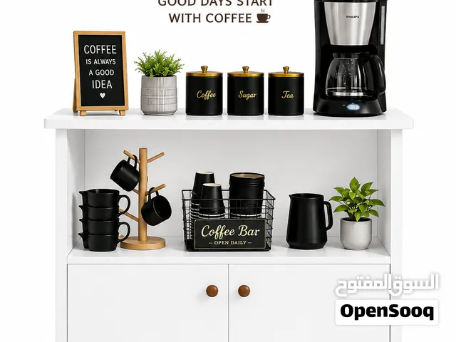 ركن قهوة مميز عصري مع خزانة تخزين ورف مفتوحة – Coffee Corner Coffee Corner Cabinet  Modern Coffee ..