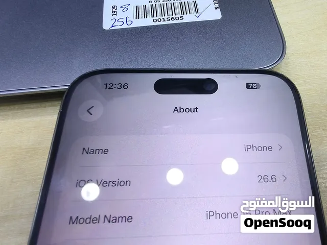 Iphone 15 pro max Grade A 256 battery health 100% cycle count 57 First use April 2025