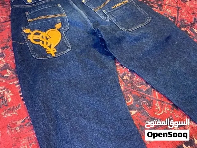 بنطال جينز أزرق رجالي موديل Y2K قياس 40 ممتاز توصيل موجود لكل العراق