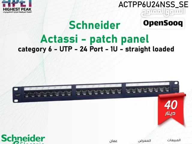 Schneider  Actassi - patch panel category 6 - UTP - 24 Port - 1U - straight loaded