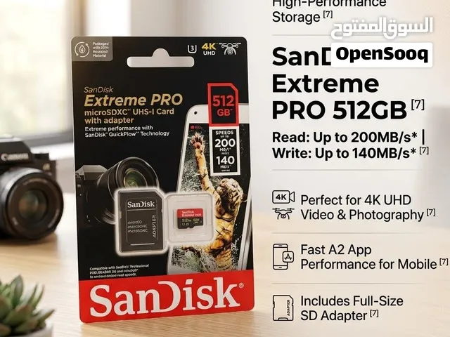 SanDisk Extreme PRO 512GB MicroSDXC Card with Adapter