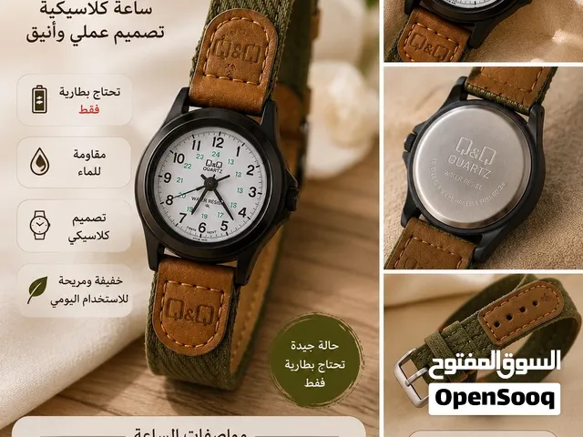 ساعة أصلية من ماركة Q&Q بتصميم أنيق ومناسب للرجال والنساء (Unisex)