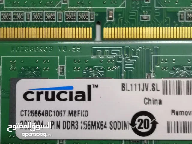 Ram ddr3 2G عدد 10 رام لابتوب