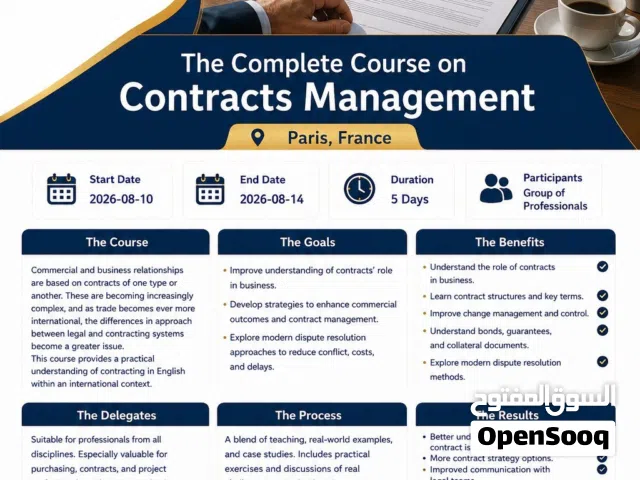 Confirmed Program The Complete Course on Contracts Management  Paris, France – August 20