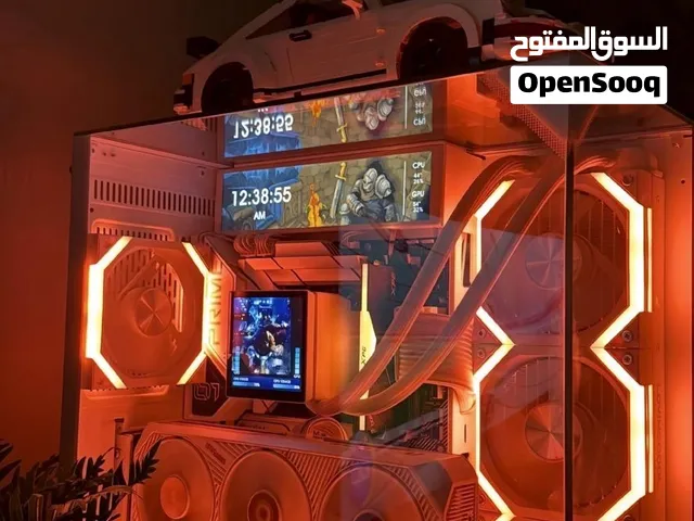 كيس مع 8 مراوح و تبريد مائي مع شاشه الكتروني