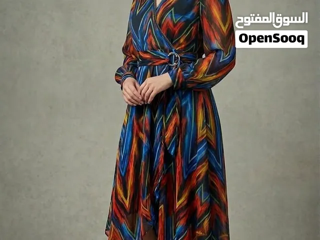 فساتين شيفون ماكسي بالوان زاهية