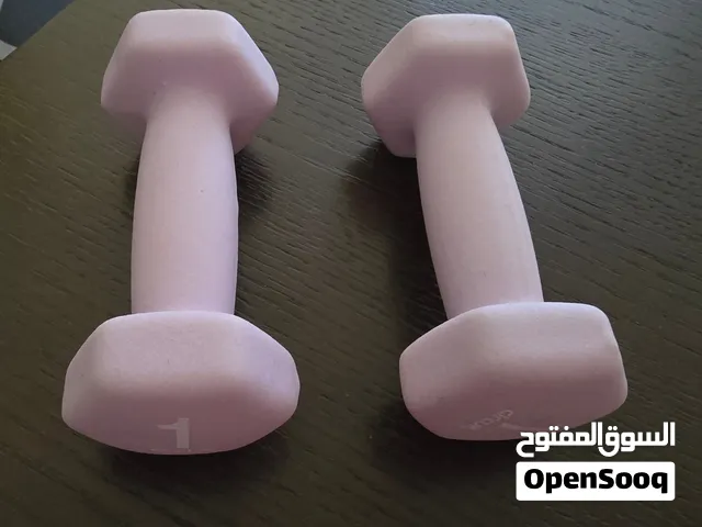 Pair of 1kg Light Pink Neoprene Dumbbells  زوج دمبلز (أثقال يدوية) نيوبرين باللون الوردي (2kg Total)
