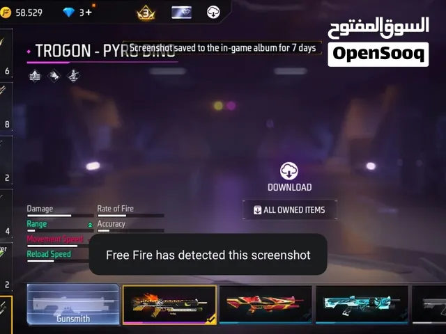 Free Fire Accounts and Characters for Sale in Sidi Bouzid