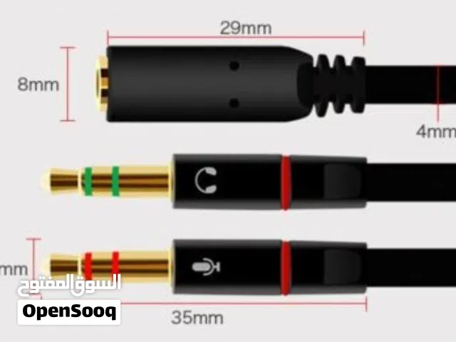 3.5mm Audio Mic Y Splitter Cable Cord Headphone Adapter Female to 2 Male Gold