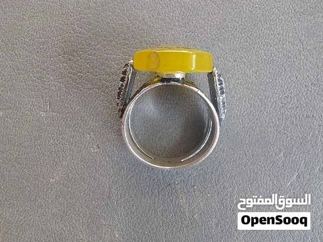 خاتم فضة مميز منقوش بحجر عقيق شرف الشمس