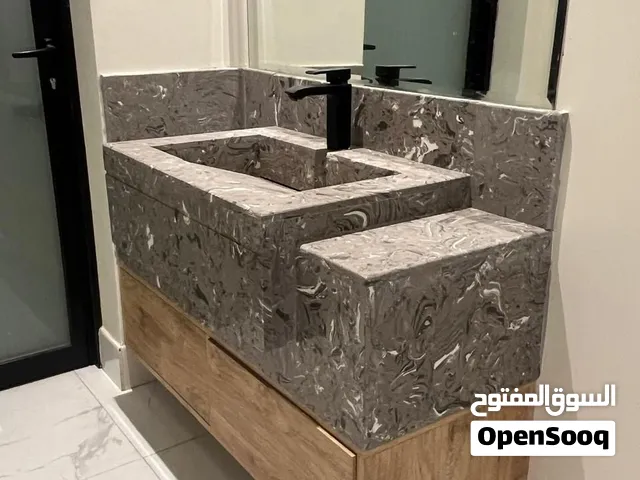 مغسلة رخام حوض واحد